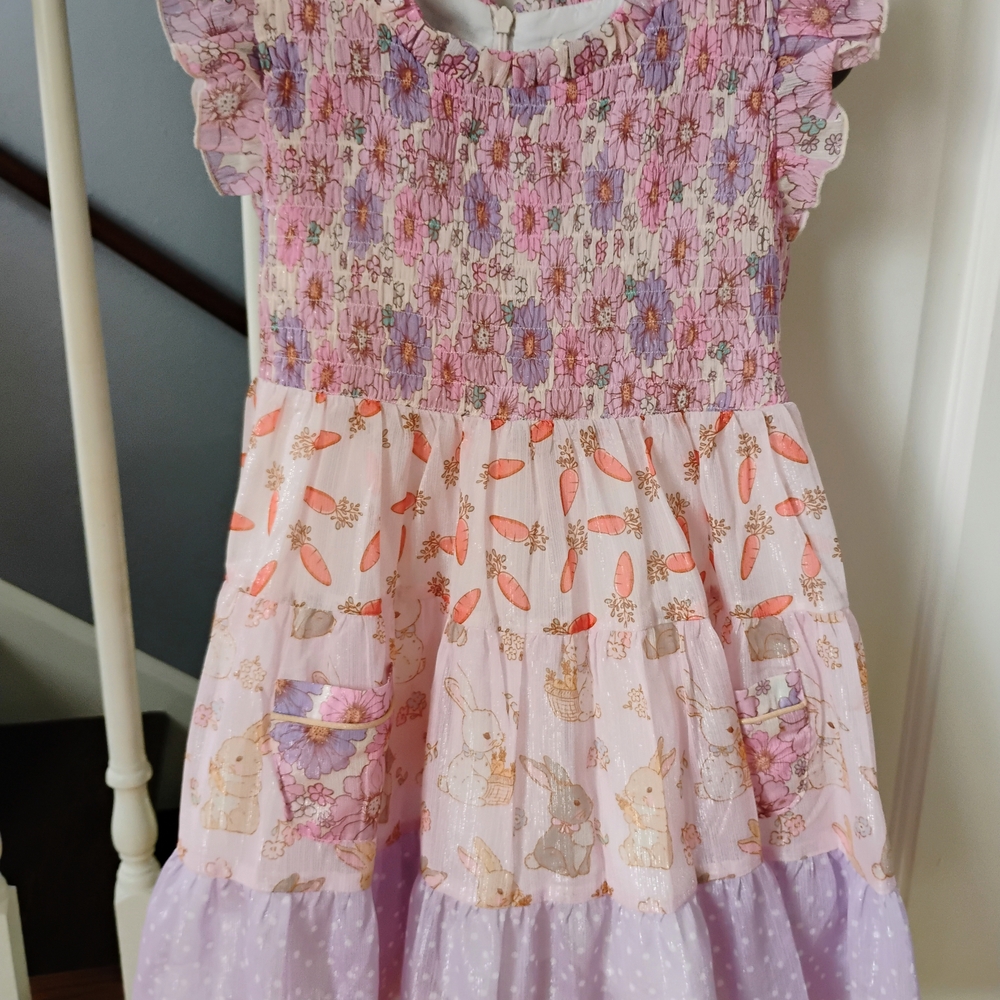Floral Pink and Purple Kids Dress
